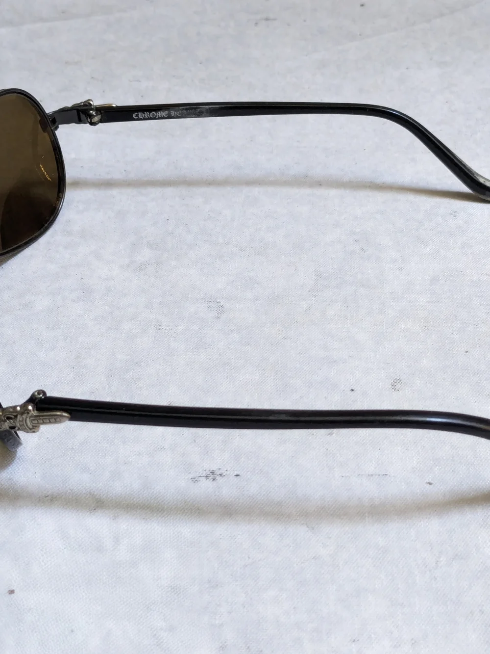 Chrome Hearts Aviator Sunglasses with Brown Lenses 'Red' Black Frames